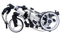 QWIK FOLD SWIVEL 3-WHEEL GOLF PUSH CART W/ UMBRELLA HOLDER (AVAILABLE IN FOUR COLORS)