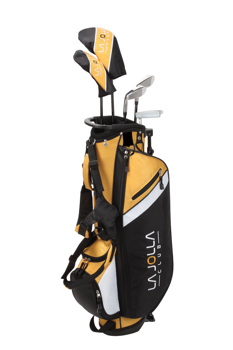 La Jolla Club Junior Golf Set – Lightweight Alloy Driver, Stainless Steel Irons & Zinc Putter | Includes Dual-Strap Stand Bag