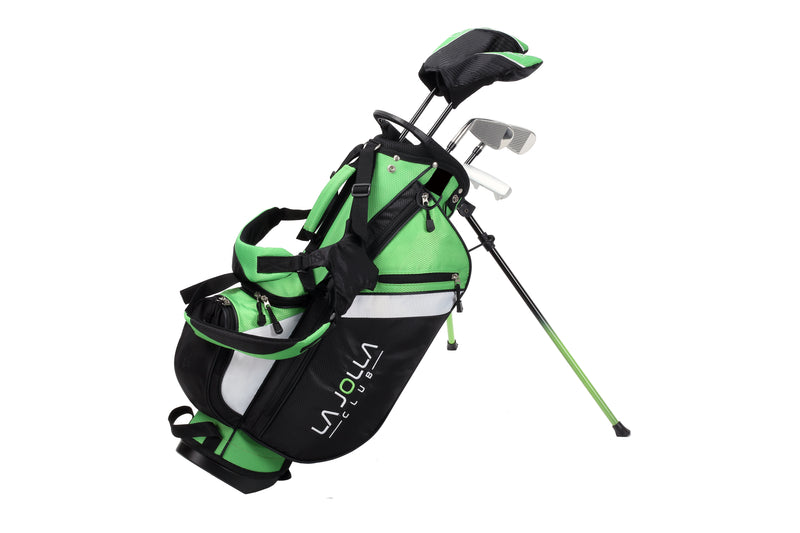 La Jolla Club Junior Golf Set – Lightweight Alloy Driver, Stainless Steel Irons & Zinc Putter | Includes Dual-Strap Stand Bag