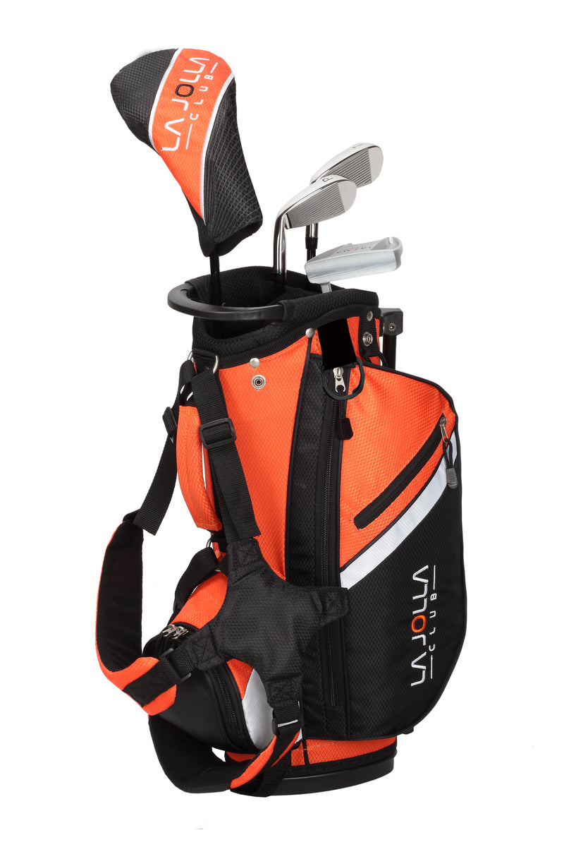 La Jolla Junior Golf Club Set – Lightweight Driver, Stainless Steel Irons & Wide Putter w/ Stand Bag, Age 3-4, Signature Color