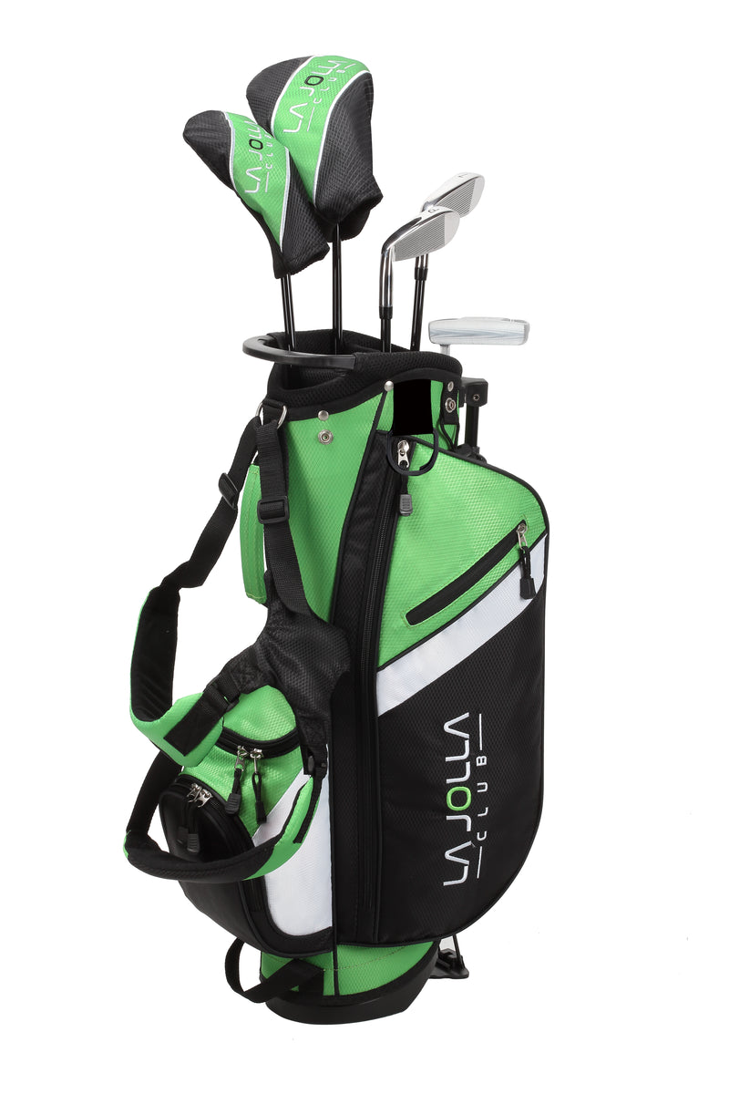 La Jolla Club Junior Golf Set – Lightweight Alloy Driver, Stainless Steel Irons & Zinc Putter | Includes Dual-Strap Stand Bag
