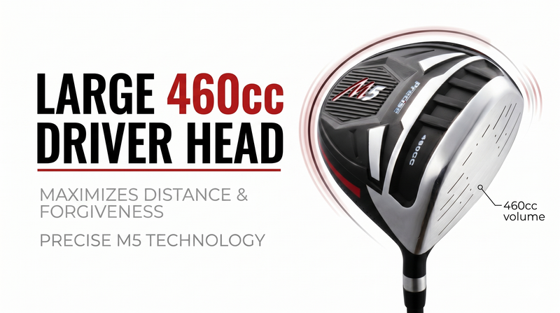 Precise M5 Golf Driver – Oversized 460cc Titanium Head for Maximum Dis