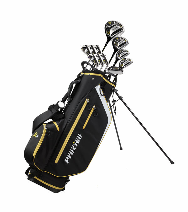 PRECISE M8 MEN'S 17 PIECE GOLF SET, FEATURING KEVLAR GRAPHITE SHAFTS, AVAILABLE IN REGULAR & TALL SIZE
