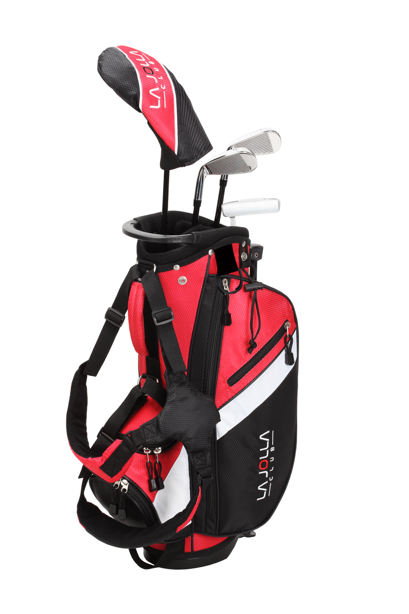La Jolla Club Junior Golf Set – Lightweight Alloy Driver, Stainless Steel Irons & Zinc Putter | Includes Dual-Strap Stand Bag