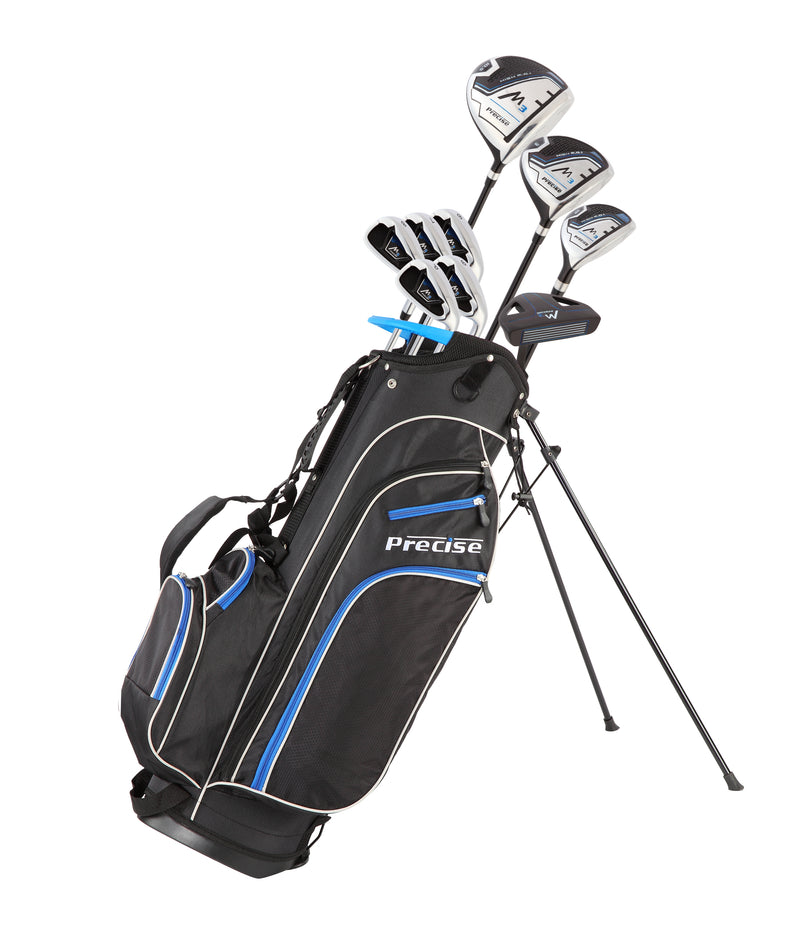 PRECISE M3 MEN’S 14 PIECE RIGHT HAND GOLF CLUB SET, AVAILABLE IN GREEN OR BLUE MODLES, REGULAR & TALL SIZE